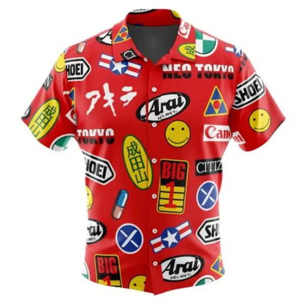 Akira Full Decals Button Up Hawaiian Shirt
