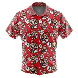 Mario Super Mario Button Up Hawaiian Shirt