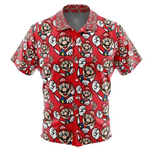 Mario Super Mario Button Up Hawaiian Shirt