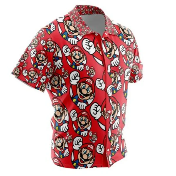 Mario Super Mario Button Up Hawaiian Shirt