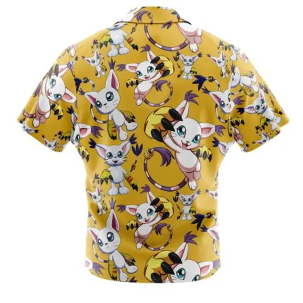 Gatomon Digimon Button Up Hawaiian Shirt