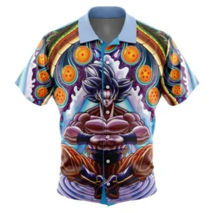 Trippy Ultra Instinct Goku Dragon Ball Super Short Sleeve Button Up Shirt