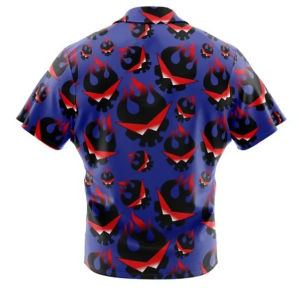 Kamina Great Flaming Skull Tengen Toppa Gurren Lagann Button Up Hawaiian Shirt