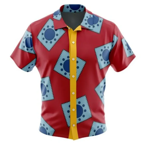 Luffy Wano Pattern One Piece Button Up Hawaiian Shirt