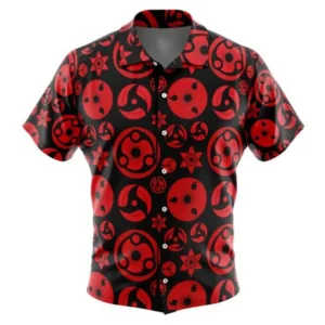 Sharingan Naruto Shippuden Button Up Hawaiian Shirt