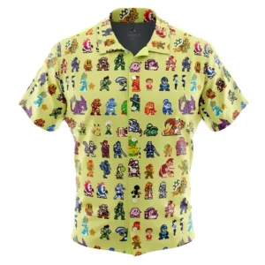 Ultimate Roster Super Smash Bros Button Up Hawaiian Shirt