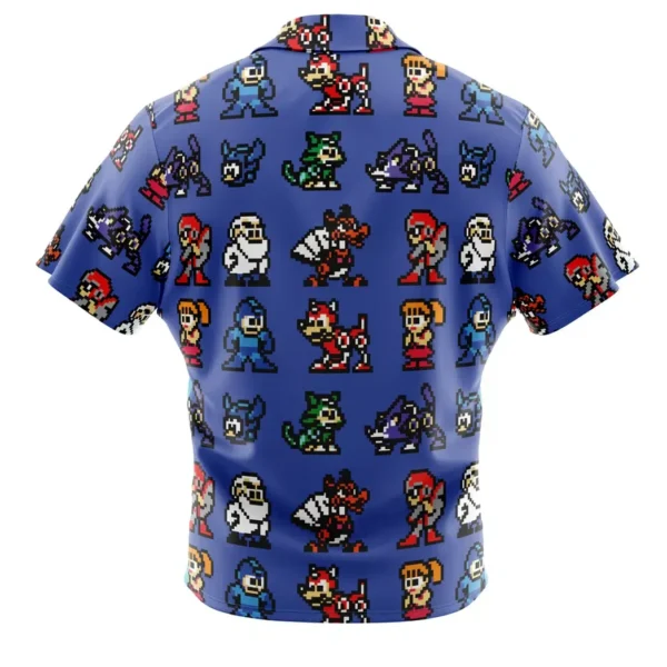 Team Mega Man Button Up Hawaiian Shirt