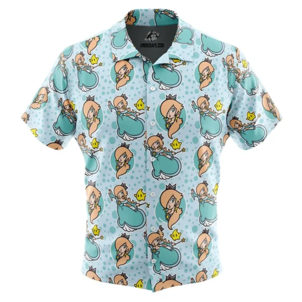 Rosalina Super Mario Bros Button Up Hawaiian Shirt