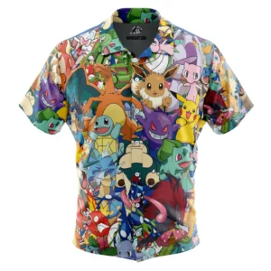 Magical Creatures Pokemon Button Up Hawaiian Shirt