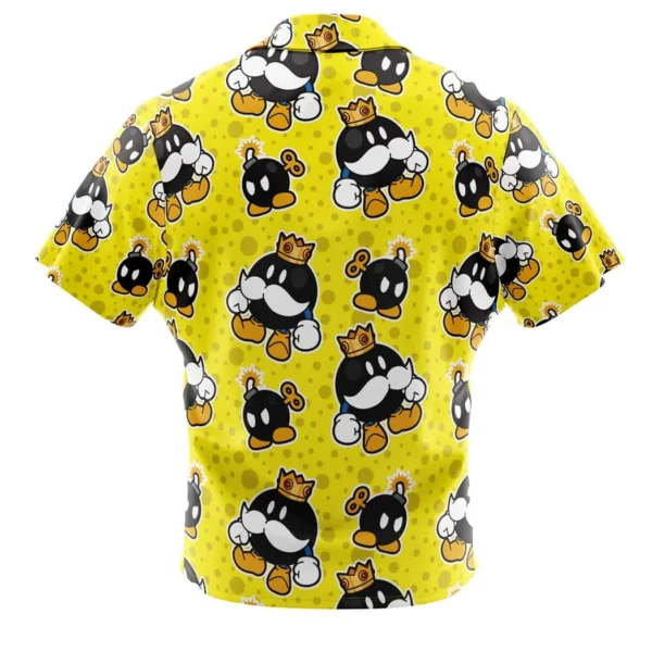 King Bob Omb Super Mario Bros Button Up Hawaiian Shirt