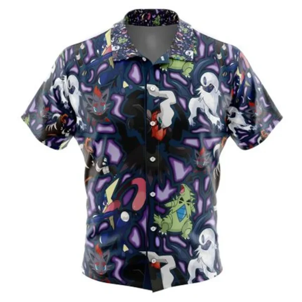 Dark Type Pokemon Pokemon Button Up Hawaiian Shirt