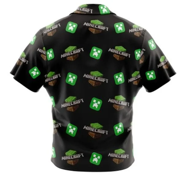 Power Minecraft Button Up Hawaiian Shirt