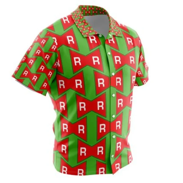 Red Ribbon Army Dragon Ball Button Up Hawaiian Shirt