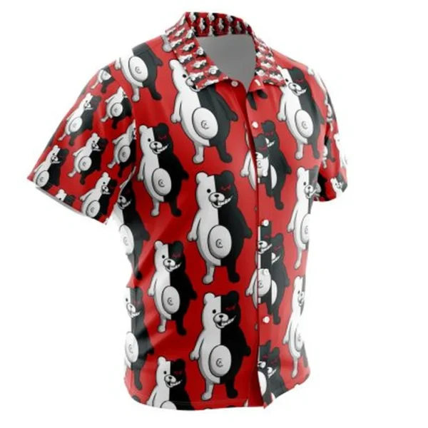 Monokuma Danganronpa Button Up Hawaiian Shirt