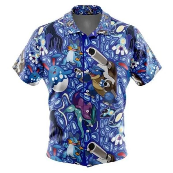 Water Type Pokemon Pokemon Button Up Hawaiian Shirt