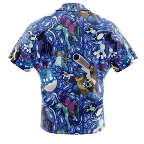 Water Type Pokemon Pokemon Button Up Hawaiian Shirt