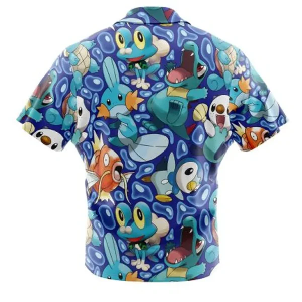 Water Type Starters Pokemon Button Up Hawaiian Shirt