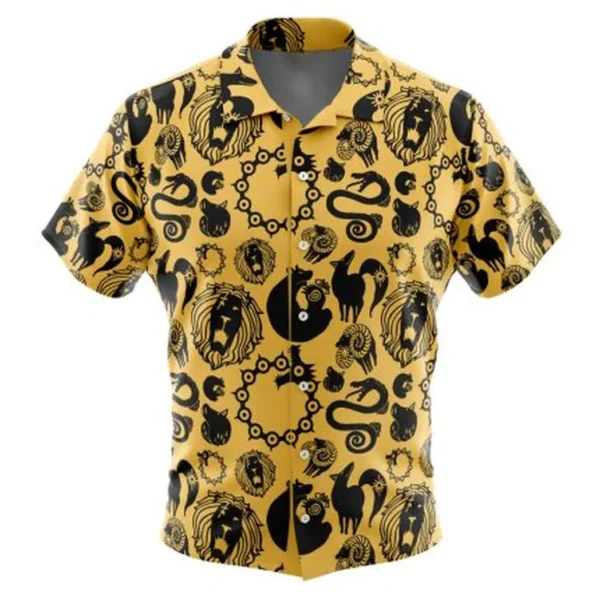 Seven Deadly Sins Tattoos Seven Deadly Sins Button Up Hawaiian Shirt