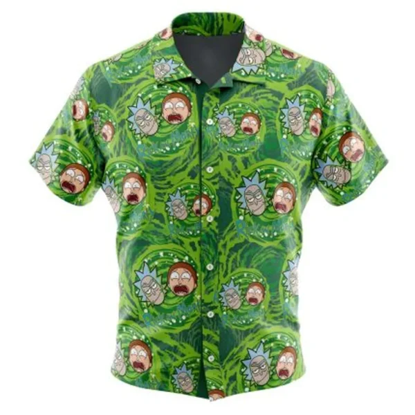 Rick and Morty Trippy Cosmic Rick Button Up Hawaiian Shirt