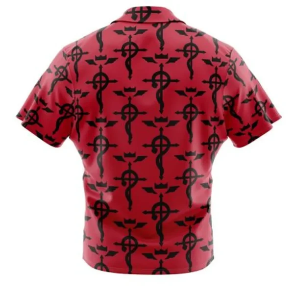 Flamel Cross Full Metal Alchemist Button Up Hawaiian Shirt