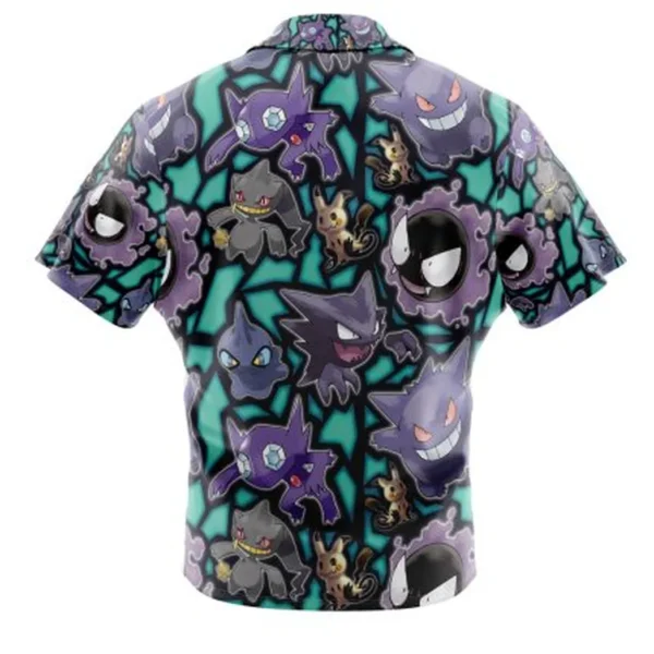 Ghost Type Pokemon Pokemon Button Up Hawaiian Shirt