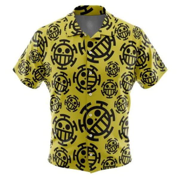 Trafalgar Law Jolly Roger One Piece Button Up Hawaiian Shirt