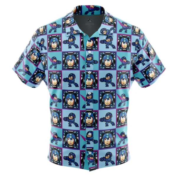 Video Game Mega Man Button Up Hawaiian Shirt