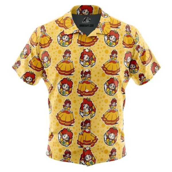 Princess Daisy Super Mario Bros Button Up Hawaiian Shirt