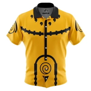 Nine-Tails Chakra Mode Naruto Button Up Hawaiian Shirt