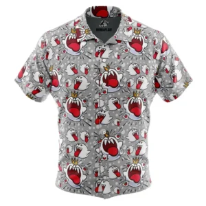 King Boo and Boo Ghosts Super Mario Bros Button Up Hawaiian Shirt