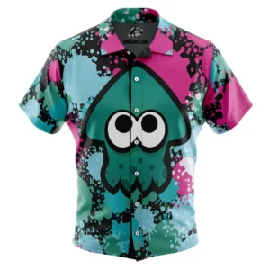 Green Squid Aloha Splatoon Button Up Hawaiian Shirt