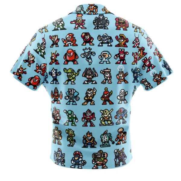 Badguys Mega Man Button Up Hawaiian Shirt