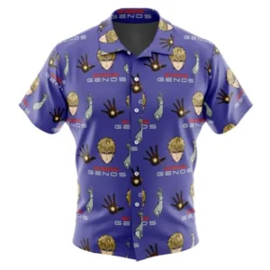 Genos One Punch Man Button Up Hawaiian Shirt