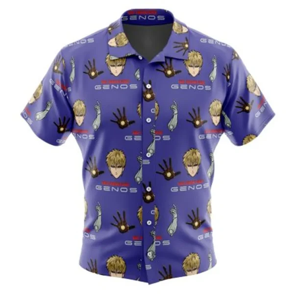 Genos One Punch Man Button Up Hawaiian Shirt