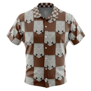 Training Corps Attack on Titan Button Up Hawaiian Shirt