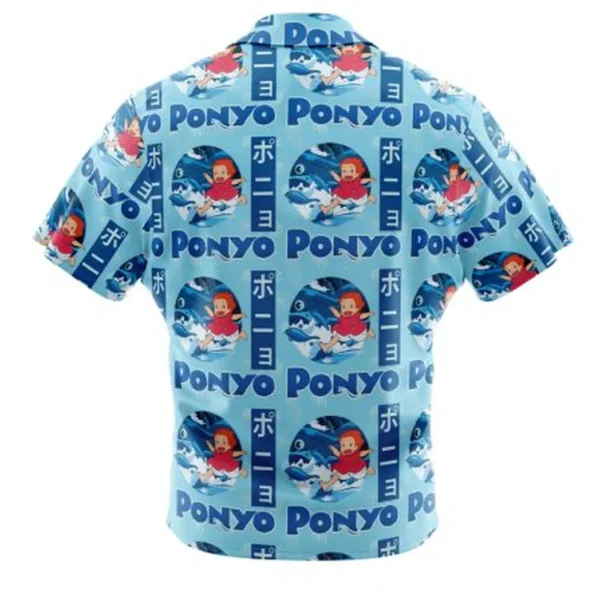 Sea Creatures Ponyo Studio Ghibli Button Up Hawaiian Shirt