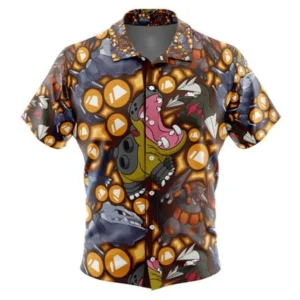 Ground Type Pokemon Pokemon Button Up Hawaiian Shirt