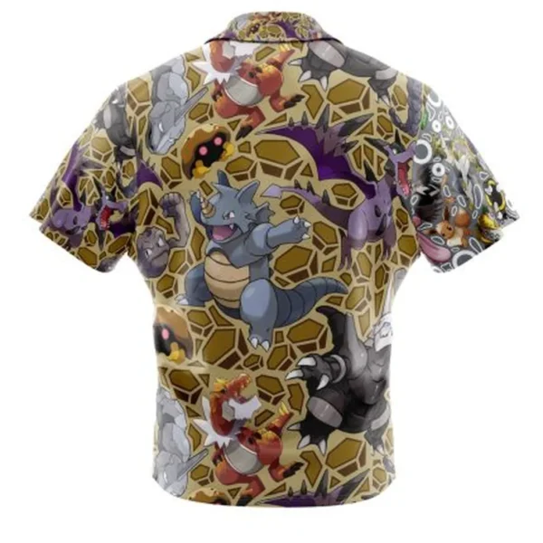 Rock Type Pokemon Pokemon Button Up Hawaiian Shirt