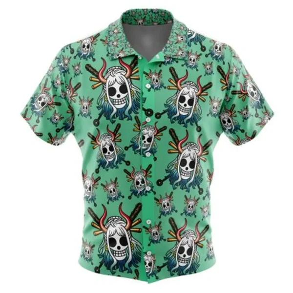 Yamato Jolly Roger One Piece Button Up Hawaiian Shirt