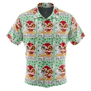 Raging Princess Mononoke Studio Ghibli Button Up Hawaiian Shirt