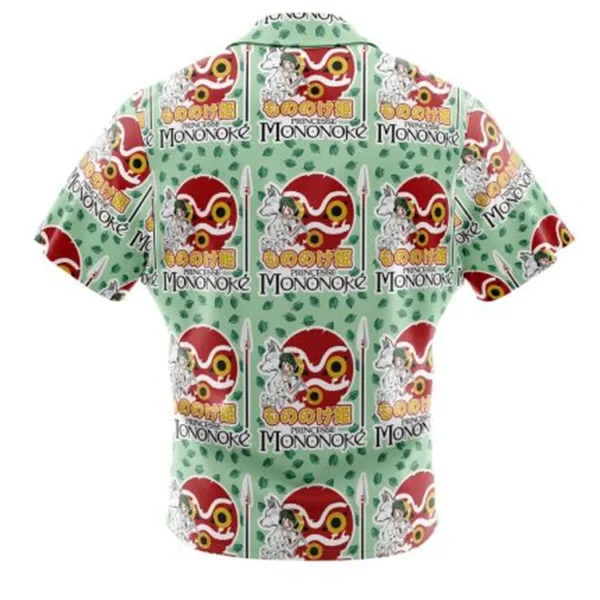 Raging Princess Mononoke Studio Ghibli Button Up Hawaiian Shirt