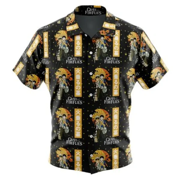 Grave of the Fireflies Studio Ghibli Button Up Hawaiian Shirt