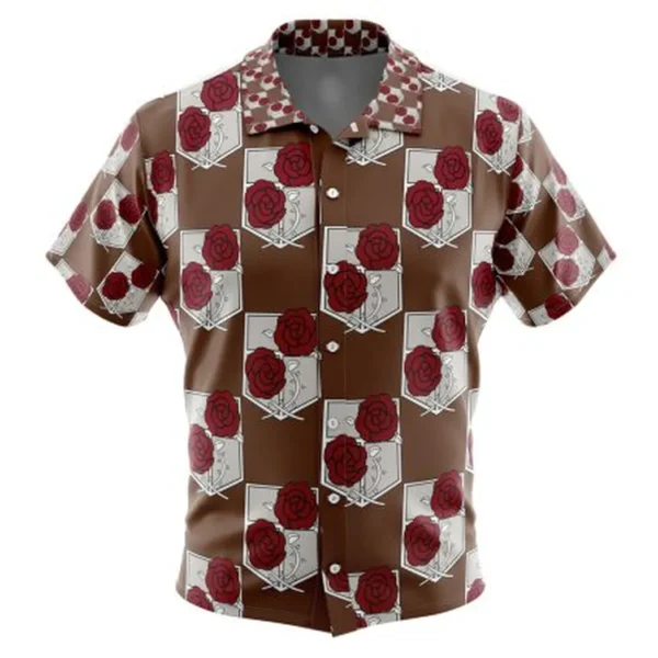 Garrison Attack on Titan Button Up Hawaiian Shirt