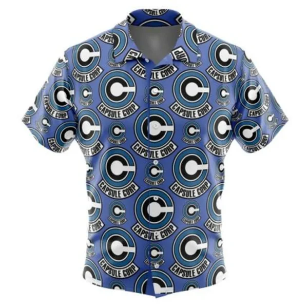 Capsule Corp Dragon Ball Z Button Up Hawaiian Shirt