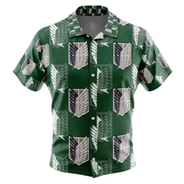 Survey Corps Attack on Titan Button Up Hawaiian Shirt