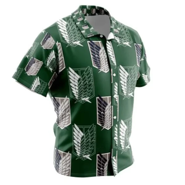 Survey Corps Attack on Titan Button Up Hawaiian Shirt