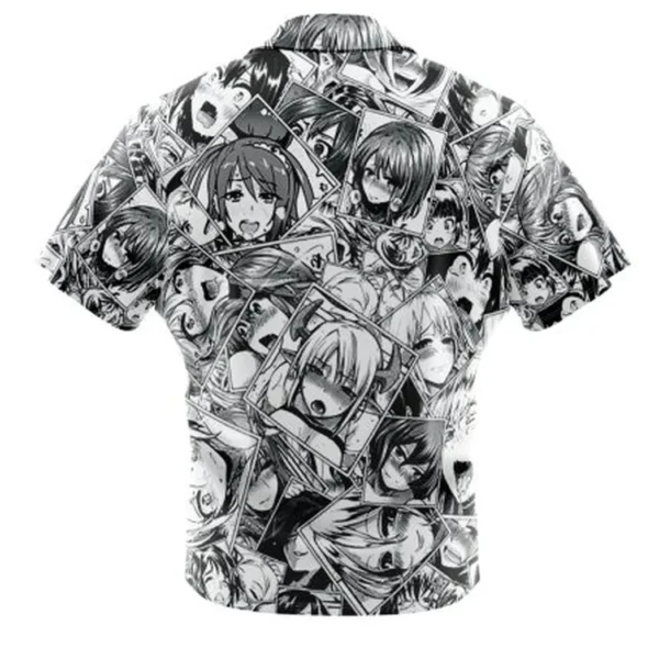 Ahegao Manga Collage V2 Button Up Hawaiian Shirt