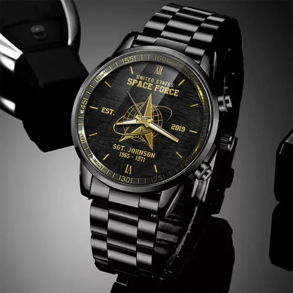 US Space Force Watch Personalized Name And Year, Watch Military Veteran Watch, Dad Gifts, Military Style Watches, Watches For Soldiers