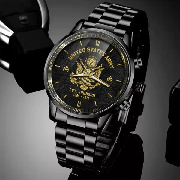 US Army Watch Personalized Your Name Rank And Year, Watches For Soldiers, Army Watch, Military Style Watches