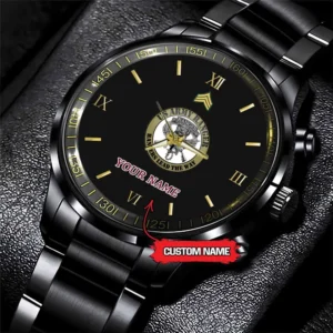 Army Watch, 75th Ranger Regiment United States Army Rangers Black Fashion Watch Proudly Served Gift, Military Watches, Us Army Watch